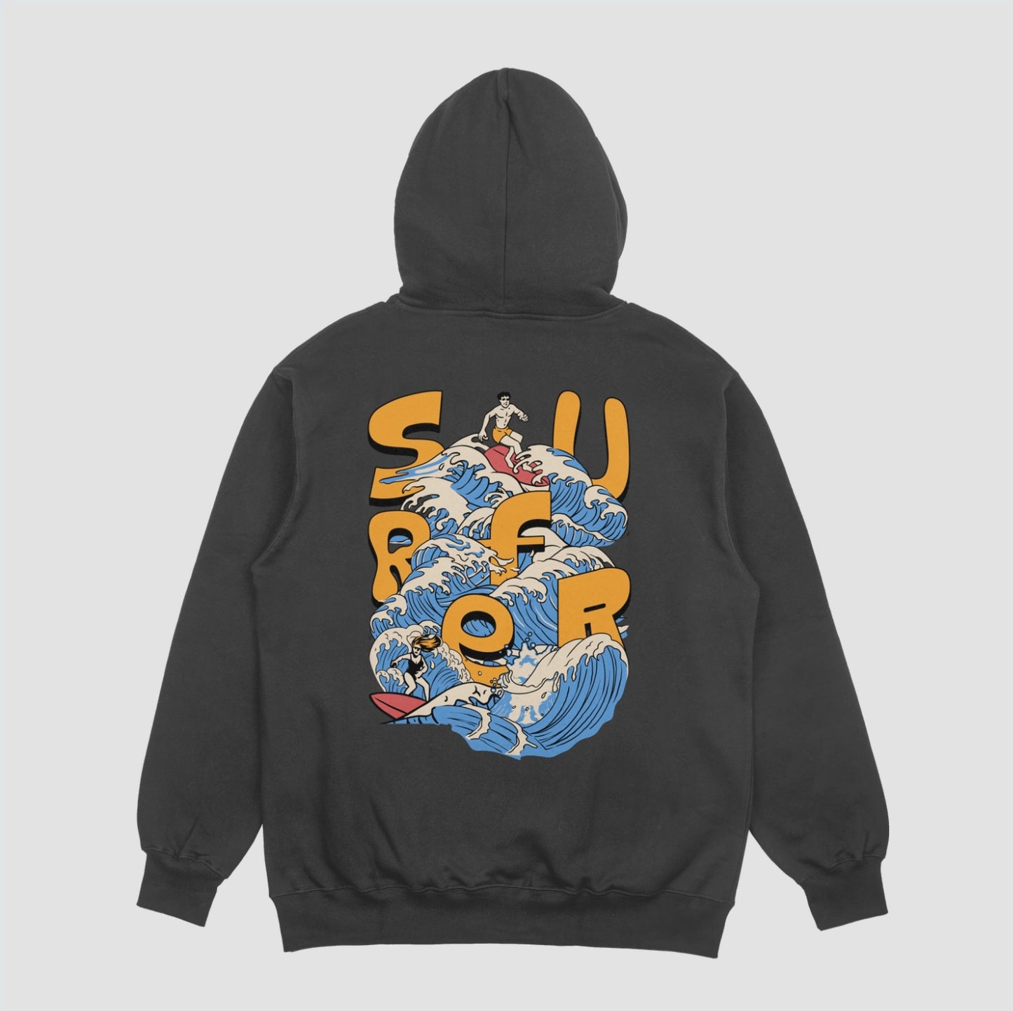 Oversized Fleece Hoodie - Surfer