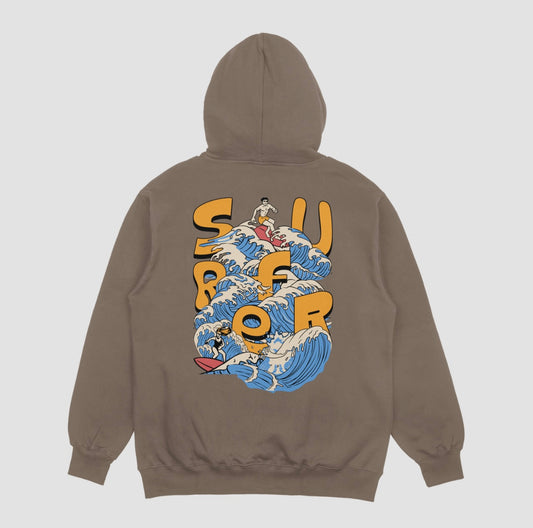 Oversized Fleece Hoodie - Surfer